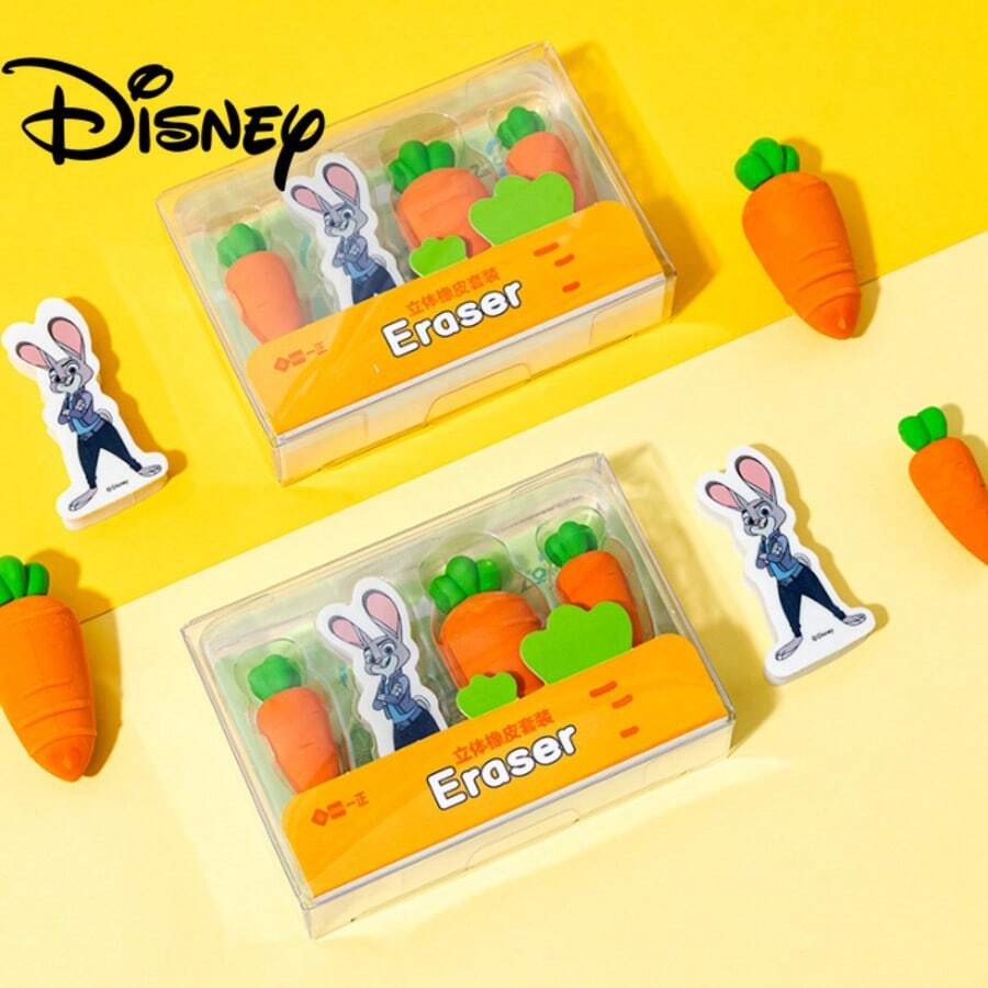 Disney Zootopia Cute Cartoon Carrot 3D Shaped Rubber Case Set - Multicolor - View 1