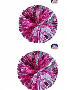2pcs Football/Basketball Cheerleader Pom Poms, Metal Series Sports Team Activity, Dancing Performance Props, Square Dance Game Props, Dancing And Fan Cheering Props, Suitable For Outdoor Sports Team Performances