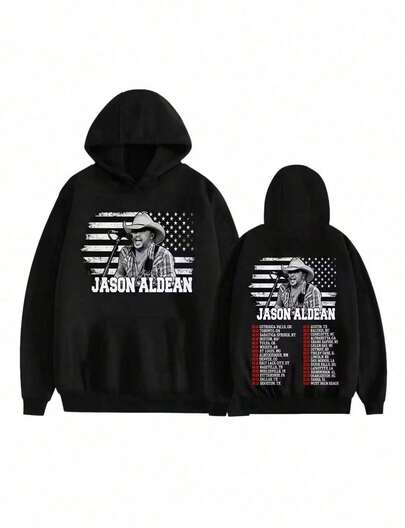 Sudadera con capucha de Jasons Aldeasns Full Throttle Tour 2025 para música country, estilo vintage, para conciertos, para hombre y mujer, talla grande.