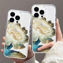 Flor brillante con exquisitos pétalos y colores vibrantes. Esta elegante funda es compatible con los modelos  16, 15, 14 Pro Max, 13, 12, 11, XR y XS Plus. Fabricada en silicona TPU, ofrece protección contra golpes y caídas, además de una sensación superior. Es un regalo ideal para familiares, amigos y seres queridos, y una opción perfecta para Navidad. - transparente - Ver 4