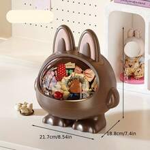 1pc Cute Rabbit Ear Shaped Storage Bucket, Desk Organizer Box, Cartoon Decor Storage Container - Multicolor - View 10
