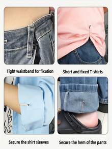 24/12/8Pcs Invisible U-Shaped Clips Multi-Function No-Sew Waist Cincher Cuff Pant Hem Adjuster For Clothes Curtain Scarf - Multicolor - View 7
