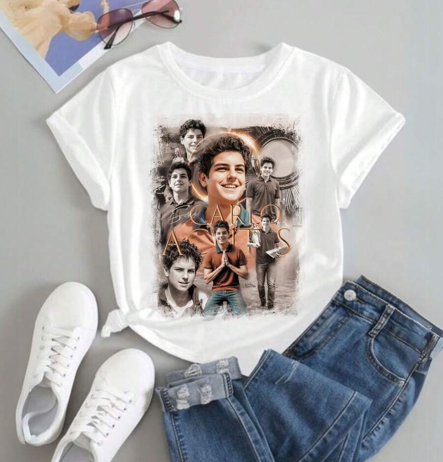 Women's T-Shirt CARLO ACUTIS Christian Jesus Catholic Church Gospel T-Shirt Plus Size - 白色 - 查看 1