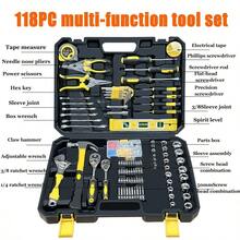 2025新款重型工具箱，家用五金工具箱，工具套装，组合螺丝刀套装，套筒棘轮扳手，适用于家居装修、家具维修和汽车保养工具。这是送给丈夫和父亲的礼物。