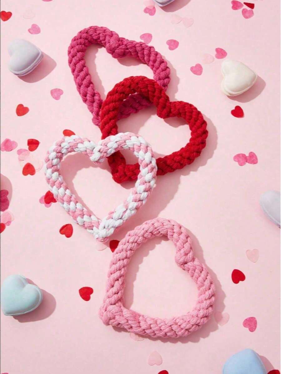 心形情人节宠物玩具，时尚流行，狗狗玩具，猫咪玩具，耐啃咬，节日气氛浓厚，必备礼物 - 彩色 - 查看 1