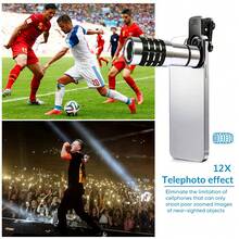 LIGINN 12合1金属镜头套装：包含长焦、广角、鱼眼、微距、CPL、星芒滤镜+通用夹，兼容及大多数智能手机，适用于高清旅行和户外摄影