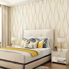 1卷自粘墙纸，异形条纹图案，可移除，防水，适用于卧室、客厅、家居装饰、餐厅、酒店装修，随机拼接，易于粘贴，波西米亚风格装饰 - 彩色 - 查看 8