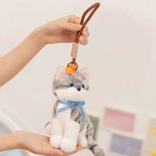 30厘米/11.81英寸可爱逼真猫咪毛绒玩具，栩栩如生的填充动物，柔软可爱的抱枕，灰黑色小猫抱枕，儿童生日礼物，宠物玩具，男孩女孩家居装饰，房间装饰，圣诞节和感恩节礼物 - 彩色 - 查看 2