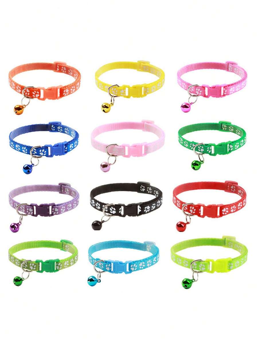 Pet Bells, Dog Collars, And Cat Collars Are Available In A Variety Of Colors. Necklace Collars, Cat Leashes, And Other Pet Supplies Are Also Available. Collar Sizes Range From 19-32cm, Suitable For Small Dogs And Cats. Colors Are Random. Puppy And Kitten Collar And Leash Sets Are Also Available, Featuring Quick-Release Buckles - Multicolor - View 1