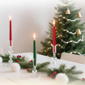 3pcs Glass Tapered Clear Candle Sticks Holder Modern Ribbed Candle Holders For Table Centerpiece Wedding Home Decorations