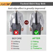 1Pc Black Belt Shirt Stays Belt, Adjustable Belt Style Shirt Stay Women/Men Accessories - Initial - View 4