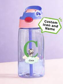 Botella de agua personalizada con nombre para niños con pajita y tapa, taza de acero inoxidable de 12oz/16oz para niños, temas de unicornio, mariposa y espacio, regalo de vuelta a la escuela - Estilos lindos - Ver 11