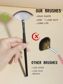 3/1 Pieces Facial Fan Mask Brushes, Soft Facial Applicator Brushes Tools For Peel Glycolic Makeup For Mud Cream(Champagne) - Multicolor - View 7
