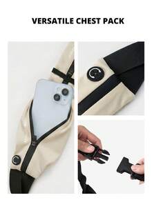 CAMEL CROWN 男女通用运动腰包，跑步手机袋，多功能超薄隐形腰带 - 卡其色 - 查看 5