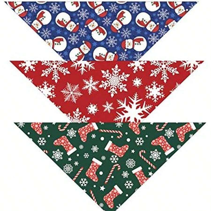 Native Pup - Bandana de Navidad para perro (3 unidades, tamaño grande) - / - Ver 1