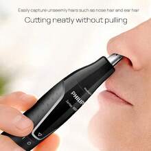 PHILIPS NT1620 Nose Hair Trimmer: 360° Rotating Blade For Fast Trimming; Textured Handle For Better Grip; Fully Washable For Easy Cleaning; Rounded Blade That Won't Hurt Your Skin. - Black - View 2
