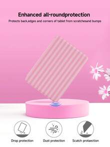غطاء واقي بنمط مخطط وردي مناسب لأجهزة Kindle 2024، Kobo، Kindle NK 11/Kindle Kids Edition/Kindle Paperwhite 5، غطاء واقي للكتب الإلكترونية مع وظيفة الإيقاظ/السكون التلقائي، خفيف الوزن وملائم، يناسب جهاز القراءة الخاص بك بشكل مثالي، هدية عيد الحب