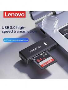 Lenovo H204 Card Reader: High-Speed 3.0 Transmission, Powerful Chip, Driverless Plug-And-Play, Lightweight And Compact For Easier Travel. - Black - View 3