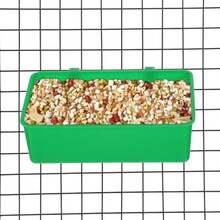 2个悬挂式塑料食物水碗，小型动物喂食器，笼子配件，鸟笼喂食器，替换喂食碗，鹦鹉，小型动物（绿色）