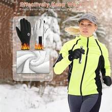 Gants d'hiver imperméables pour hommes et femmes, chauds pour la course, le cyclisme, le ski, convenant aux temps froids, fabriqués dans un matériau chaud et coupe-vent avec des doigts compatibles écran tactile pour la conduite et le surf des neiges - Noir - Voir 3