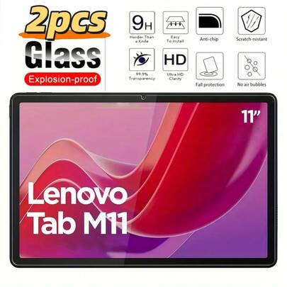 2 piezas de protector de pantalla de vidrio templado resistente a los golpes, compatible con Tab P11/Tab M8/P12/M7/M9/M10/M11/Yogo Tab 11/K10/Pad 2/Tab M10 Plus Series. Fácil de instalar, alta definición, sin burbujas, resistente a los arañazos para las mismas pantallas de tableta. Regalo de primavera