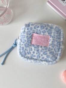 1Piece Fashion Leopard Makeup Bag Mini Cute Coin Purse Women's Plush Leopard Coin Wallet Small Zipper Wallet Cute Makeup Bag Cosmetics Bag Cash Bag ID Bag Credit Card Storage Bag Card Holder Soft Cloth Sanitary Pad Storage Bag - Multicolor - View 16