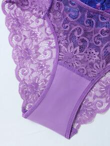 5PCS Sexy Lace-Up High-Waisted Multicoloured Women's Briefs With Bow Detail - Multicolor - View 5