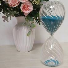Spiral Sandglass, Twisted Sandglass, Creative Cord Sandglass Spiral Timer, Colored Sand (7.87 Inches, 25 Minutes) - Mint Blue - View 8