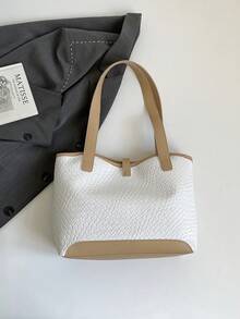 新款时尚女士通勤大容量休闲单肩包多功能手提包 - 彩色 - 查看 6