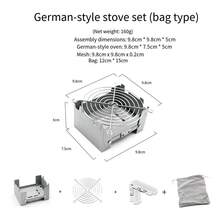 4件套超轻折叠口袋炉 | 适合户外露营和野外生存，配有便携式铁质炉头，可燃烧木柴，不接触食物，是生日、新年、圣诞节的理想礼物 - 彩色 - 查看 1