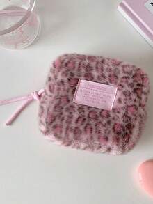 1Piece Fashion Leopard Makeup Bag Mini Cute Coin Purse Women's Plush Leopard Coin Wallet Small Zipper Wallet Cute Makeup Bag Cosmetics Bag Cash Bag ID Bag Credit Card Storage Bag Card Holder Soft Cloth Sanitary Pad Storage Bag - Multicolor - View 10