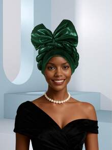 1 chiếc mũ nữ Nigeria Aso Oke thủ công thắt nơ, có khóa gel tự động, thích hợp cho đám cưới, tiệc tùng và các lễ hội khác, có thể điều chỉnh kích cỡ. - Nhiều màu - Xem 7