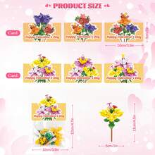 21 Pack Flower-Shaped Building Blocks Home Decorations - Valentines Day Gifts For Teens, Bulk Class Valentines  Non Candy Gifts For School | Valentines Crafts, Classroom Valentines Gifts & Artificial Flowers With Valentines Cards For Teens Valentine Exchange - 黃色 - 查看 2