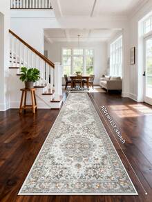 1PC Grey Rugs,Bohemian Style, Crystal Velvet Jelly Base Runner Rug,800gsm, Non-Slip Backing, Area Rug, Mat For Living Room, Carpet For Bedroom, Machine Washable Low-Pile, Kitchen Hallway Dining Office, All-Season - Grey - View 16