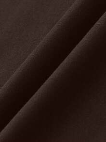 EARO 女士纯色褶皱高开衩短袖连衣裙，夏季优雅派对礼服 - 深棕色 - 查看 5