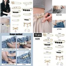 XISH Broches de Perlas para Mujer Broche Prendedores Moda Ropa Broche Escote Fijo accesorios de ropa broche de  para cárdigan joyería elegante regalo para mujeres y niña - Mixcolor-17 Piezas - Ver 6