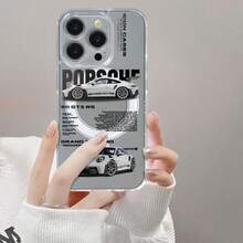 Coche deportivo Las carreras  RS Funda Magnética Transparente para for 11, 11PRO, 11PROMAX,12, 12MINI, 12PRO, 12PROMAX,13, 13MINI, 13PRO, 13PROMAX,14, 14PLUS, 14PRO, 14PROMAX,15, 15PLUS, 15PRO, 15PROMAX,16, 16E, 16PLUS, 16PRO, 16PROMAX, X,XS, XR, XSMAX - transparente - Ver 3