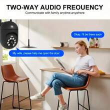 1 pieza 2 piezas Cámara inteligente HD, Cámara de para el hogar inteligente, Detección y seguimiento con IA, Visión nocturna, Conexión inalámbrica WiFi 1080P, Control remoto por teléfono, Cámara interior/exterior, Vista completa 360° Guardián del hogar, Monitor de cuidado del hogar HD, Audio bidireccional - Monitor alimentado por USB - Negro - Ver 4