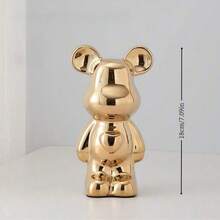 1pc Ceramic Melted Glaze Depressed Bear Sculpture, Lead-Free Reinforced Anti-Breakage Collectible Art Piece, Luxurious Artistic Toy Style, Ideal For Displaying On Liquor Cabinet, Entryway, Or Whiskey Rack, Perfect High-End Home Decor - Multicolor - View 8