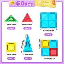 50/70/100pcs Magnetic Building Blocks, 2-In-1 Magnetic Construction Set, STEM Stacking Montessori Learning Toy, Suitable For Boys And Girls Aged 3+ Preschool Kindergarten Play Gift, Mixed Colors - Multicolor - View 14