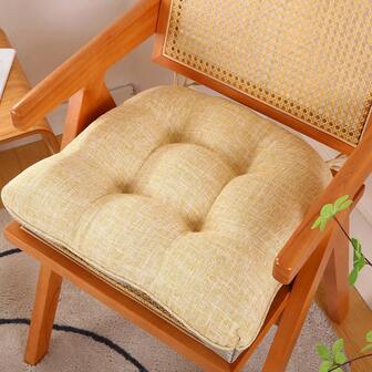 1个坐垫，室内/室外椅垫，适用于厨房、餐厅、办公室、露台椅，尺寸：17英寸 x 17英寸 x 2.4英寸，卡其色