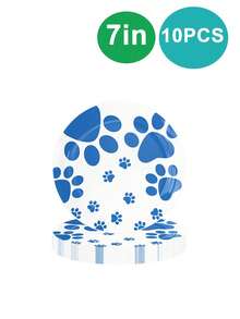 10/20pcs, Puppy Theme Party Tableware Set, Disposable Dinnerware Set, Table Decor, Birthday Decor, Picnic Utensil, Scene Decor, Party Atmosphere Props, Holiday Supplies, Party Decor Supplies - Multicolor - View 9