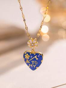 1 mặt dây chuyền hình trái tim đính đá Cubic Zirconia trắng, thiết kế tối giản và thanh lịch theo phong cách Hip-Hop, trang sức nữ đa năng, phù hợp cho nhiều dịp quanh năm (Đóng gói trong túi OPP) - Vàng - Xem 6
