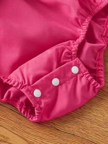 Bộ áo liền thân cổ vuông in chữ dễ thương, ngọt ngào cho bé gái, kèm băng đô, thích hợp cho mùa hè. - Màu Hồng Tươi - Xem 5