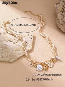 1pc European & American Luxury Flower, Heart, Starfish, Evil Eye Pendant Handmade Necklace, Versatile For Daily Wear, Vacation, Gift - Multicolor - View 9