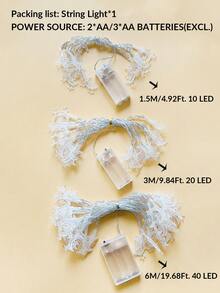 1.5m/3m/6m 10/20/40 LED Star & Moon Fairy String Lights, Battery Powered Indoor Decor Star & Moon Lights, Suitable For Wedding, Party, Holiday Decoration, Ramadan & Eid Decoration - Star Subscription Monthly - View 11