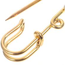 XISH 50 Piezas Alfileres De  De AleacióN Dorada con 3 Agujeros para Manualidades Y Joyería Pines MetáLicos para Ropa Broches Decorativos para Bufandas Y Sombreros - Dorado+5X1X0.5CM - Ver 8
