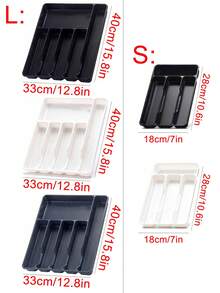 1pc Kitchen Spoon Holder, Utensil And Cutlery Rack, Flat Drawer Organizer Box For Knives Forks Chopsticks, In-Cabinet Cutlery Tray, Flat Utensil Organizer Tray, Drawer Knife Fork Spoon Separator, Cutlery Tray - Nhiều màu - Xem 5