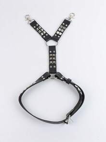 1 chiếc dây nịt da PU đính đinh tán phong cách Punk dành cho nam, dây xích quần kiểu Gothic Rock có dây đeo chân, dây nịt unisex, quà tặng cho phái mạnh dự tiệc. - màu đen - Xem 7