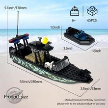 City  Speed Boat Building Blocks SetsCity Fire Rescue Boat Guard Boat Patrol Boat Creative Building Bricks Compatible With  Fun Gift Or Pretend Play Toy For Rescue Boat 70PCSMaterial Safety And Rich Functionality - RescueBoat70pcs - View 6